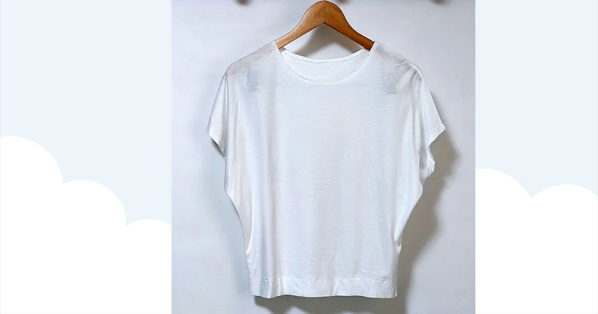 CUT&SEW「みんなのカットソー」から作った白いドルマンTシャツ